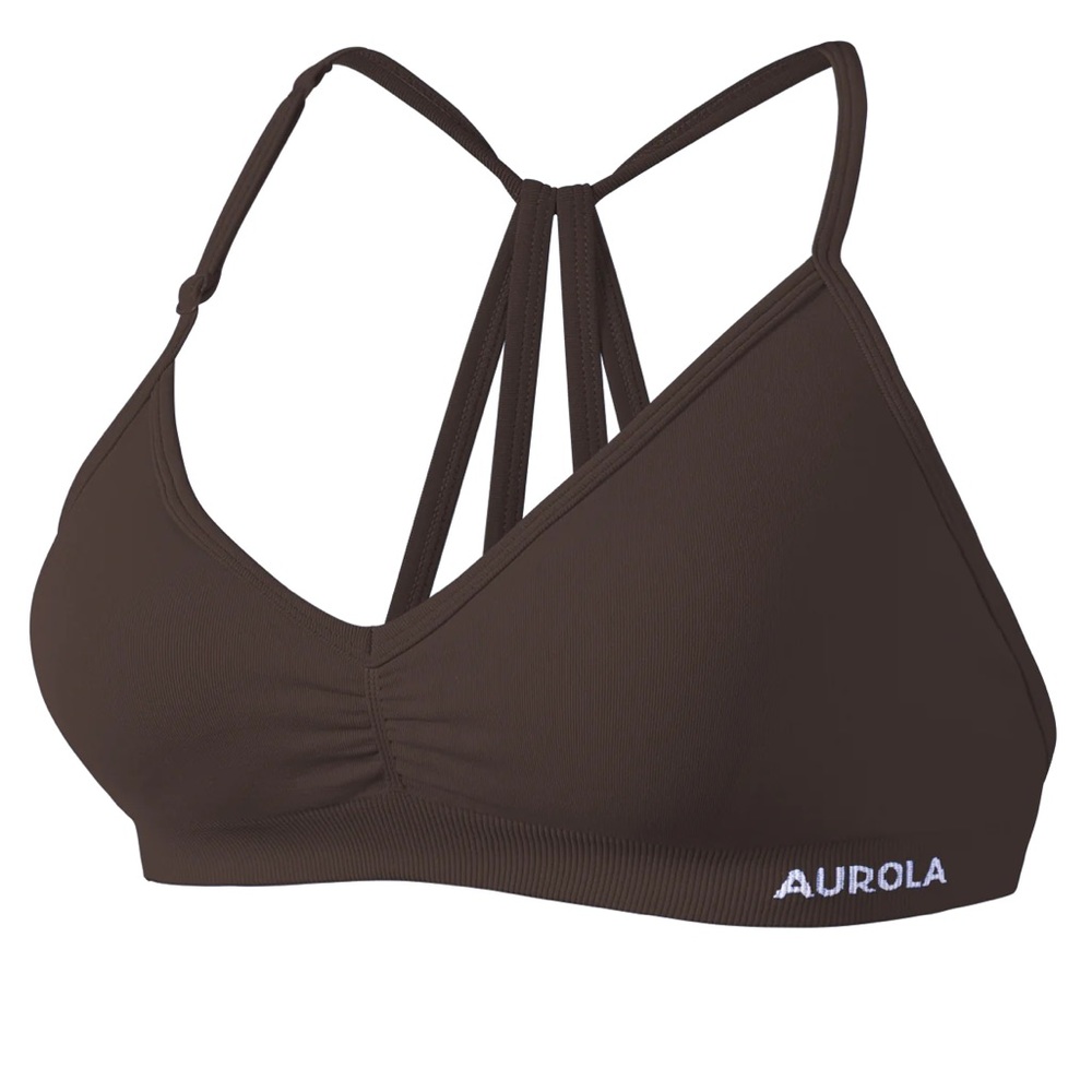 Aurola brown seamless bra and shorts set